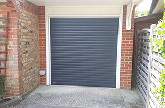 A Sws Seceuroglide Excel roller shutter garage door. Fitted in Egham. Surrey